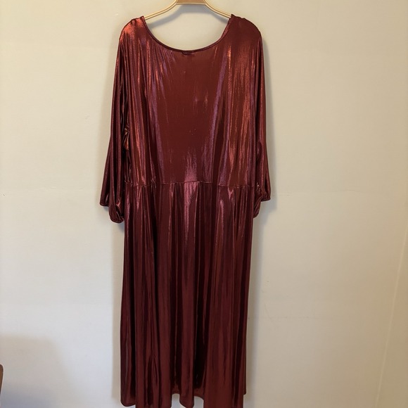 NEW Torrid Red Liquid‎ Knit Midi Dress Metallic Holiday Christmas 4X - Picture 3 of 8
